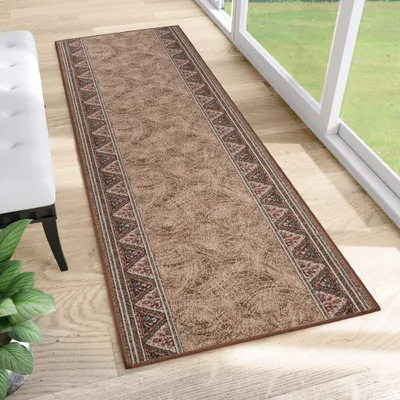 Produktbild von Tapiso Läufer Anti Rutsch Modern Braun Beige Wohnzimmer 67 x 350