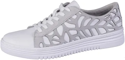 Zdjęcie produktu dla Skórzane sneakersy damskie JANA w kolorze jasnoszarym, bardzo szerokie H, komfortowa wkładka Jana