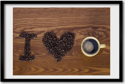 Produktbild von Bild 60x40 MDF-Rahmen, Wandkunst ich liebe Kaffee
