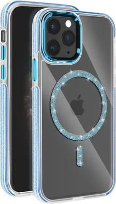 Produktbild von Avizar, MagSafe-Hülle für iPhone 11 Pro Glitzer-Silikon, Blau