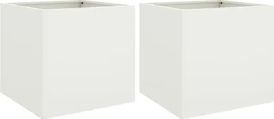 Zdjęcie produktu dla vidaXL Sadzarka 2 szt. Biała 42x40x39 cm Stal