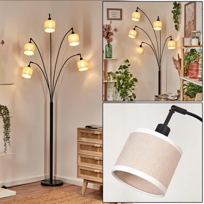 Produktbild von Schiavonea Stehlampe aus Metall/Stoff in Schwarz/Beige/Weiß