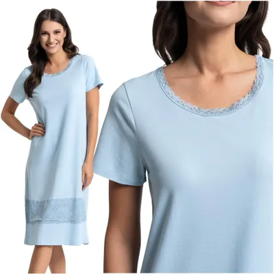 Produktbild von Moraj Damen Nachthemd Nachtshirt – Blau, Größe L, bequem