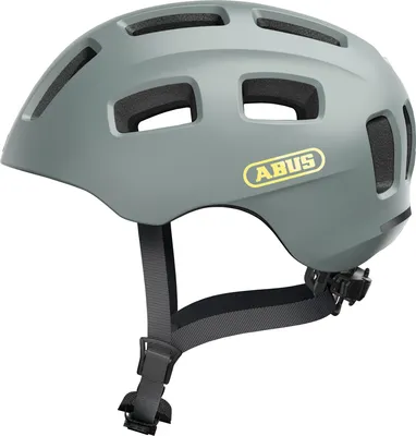 Produktbild von ABUS Fahrradhelm Youn-I 2.0 - mit Licht für Kinder, Jugendliche und junge Erwachsene - für Mädels und Jungs - Grau, Größe S (48-54 cm)