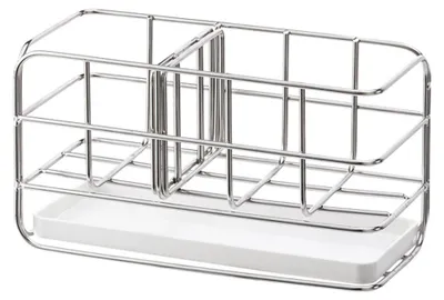 Produktbild von Zahnbürstenhalter Edelstahl, Freistehender Zahnputzhalter mit Zahncremehalter, Bad Organizer