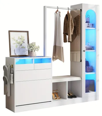 Produktbild von Kappenhaken - Garderobenstange - Wandkappenhaken - Schuhregal - Freistehender Kappenhaken - Weiß