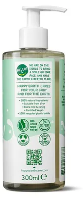 Obrázok produktu pre Happy Earth Šampón a kúpeľ bez mydla pre bábätká a deti (300 ml)