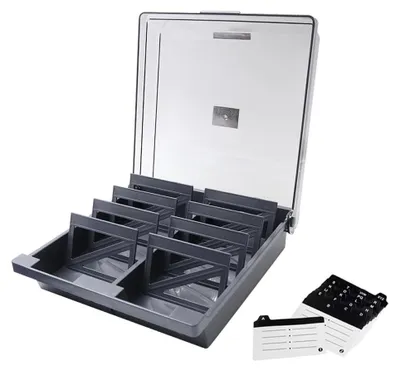 Produktbild von Visitenkartenbox - Organizer mit Fächern A-Z - Multifunktional - ABS Kunststoff - 240x220x75mm - 1000 Karten Kapazität - Visitenkartenhalter