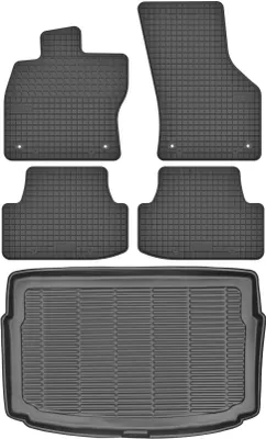 Productafbeelding van Volkswagen Polo VI, 5-deurs, vanaf 2017: Set - rubberen vloermatten + mat voor de bagageruimte