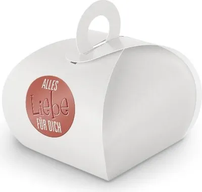 Produktbild von SET Alles Liebe für Dich (Motiv18) 24xGeschenkschachtel mit Griff weiß  + Sticke
