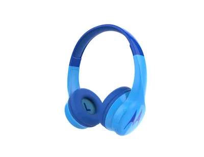 Produktbild von Motorola Squads 300 - Bluetooth Kinderkopfhörer - 24Std. - Begrenzter Lautstärk mit 85 dB, Flexibel und langlebig, Gehörschutz und Musik-Sharing-Funktion, Anti-Allergie-Kissen (BPA-frei) - Blau