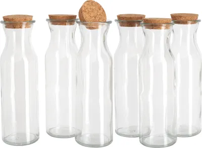 Produktbild von VBS Glasflaschen Set 6 Stück 350 ml 6 cm Durchmesser 20 cm Höhe