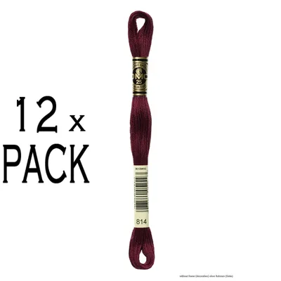 Produktbild von 12x DMC Stickgarn Mouline Special 117MC -814, 6-fädig, 8 m