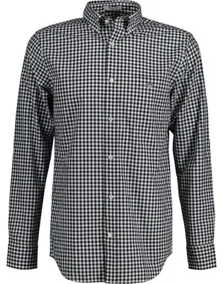 Produktbild von Gant Herren REG POPLIN Gingham Shirt Klassisches Hemd, Black, Standard – Größe 4XL, Schwarz