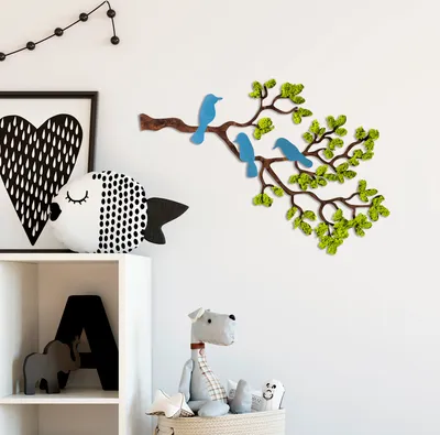 Obrázok produktu pre Wallity, Strom- NTR1112, Zelená, Ostatné bytové dekorácie, 79 x 1 x 60 cm, 100% MDF / mach (hrúbka: 6 mm)