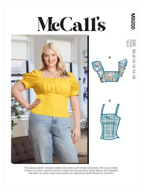 Imagen del producto de Patrón McCall's 8200RR - Blusa, tallas 46-52 - Corta y con fruncido