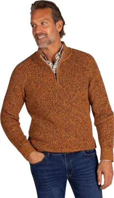 Produktbild von New Zealand orange Pullover meliert normale Passform