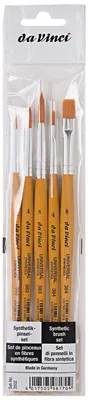 Produktbild von Da Vinci Universalpinsel-Set mit 5 Pinseln rund und flach, Orange