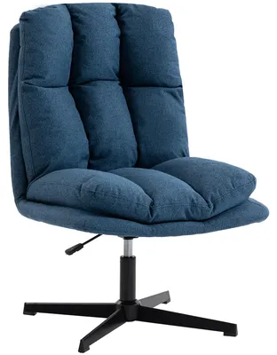 Produktbild von Sessel - Wohnzimmer-Sessel - 360° Drehbar - Ergonomisch - Höhenverstellbar - Breite Sitzfläche - Leinenbezug - Blau