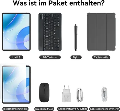 Blackview Link 8 Tablet 12.7 Inch 2K+ FHD Display 90Hz, Android 15 Gemini AI MediaTek G100 24GB RAM + 256GB ROM + 2TB TF 8400mAh/PC Mode/Widevine L1/F