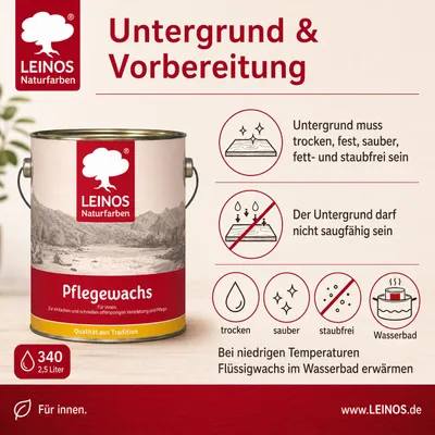 Produktbild von LEINOS Pflegewachs 2,5 l für Holz, Kork & Stein innen, Wachsfinish, KI-generiertes Bild