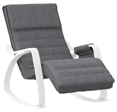 Image de vidaXL Chaise à bascule Tissu gris foncé
