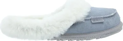 Produktbild von Vanuba - Damen Flauschige Lammfellpantoffeln aus Schafwolle D014 Grau-Weiß, Größe 37 EU