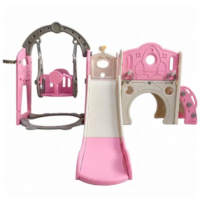 Produktbild von Freistehende Kinderrutsche mit Leiter und Schaukel für den Spielplatz