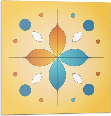 Produktbild von Geometrisches Blumenmuster – Selbstklebend – Wandverkleidung – Wandpaneel – Wanddeko – Dekorative Wandpaneele – 3D Wandpaneele – Wandgestaltung selbstklebend – 4 Stück 50 x 50 cm