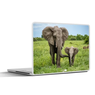 Produktbild von MuchoWow® Laptop Aufkleber Sticker Cover Elefant - Natur - Park 25x18 cm - Laptop-Deko