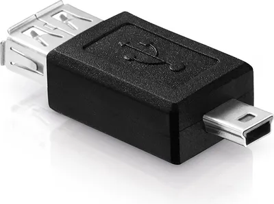 Produktbild von USB 2.0-Adapter Mini-Stecker Typ B 5-polig auf Buchse Typ A schwarz
