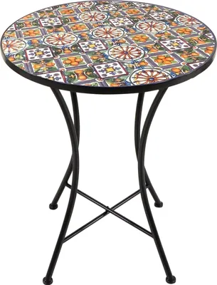 Image de Axi Amélie Table Bistrot, Mosaique, Casa De Sol | Table D'Appoint Bistrot Pour L'Extérieur, Pour Jardin/Balcon/Terrasse - 60 X 60 X 75 Cm
