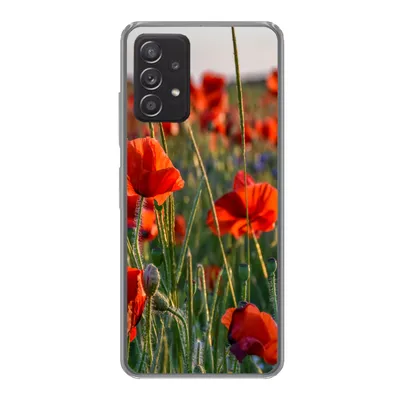 Produktbild von MuchoWow® Handyhülle Schutzhülle Hülle für Samsung galaxy a73 Blumen - Mohnblumen - Natur - Rot Silikon Softcase Handy Hülle - Handyhülle