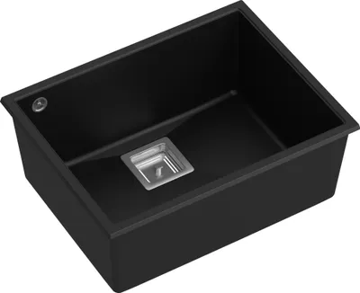 Produktbild von QUADRON Spülbecken 1-Becken Spüle | Größe: 55 x 42 x 22,5 cm | DAVID 50 | Küchenspüle Granitspüle aus GraniteQ mit Siphon | Carbon & Stahl