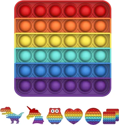 Produktbild von Push and Pop Bubble Sensory Fidget Toy, Silikon Sensorisches Angst Relief Finger Toys, Antistress Geschenk für Jungen, Mädchen, Teenager, Gesellschaft