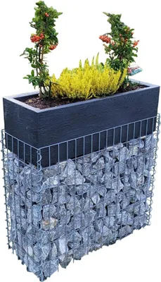Immagine prodotto di Gabbione con fioriera 80 cm x 116 cm x 30 cm (L x H x P), maglia 5 x 5 cm, spirale