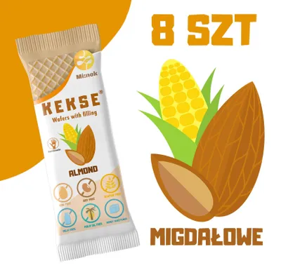 Zdjęcie produktu dla KEKSE Wafle Migdałowe 8 szt.