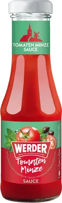 Produktbild von Werder Tomaten Minze Sauce 250 ml Glasflasche Feinkost Grillen BBQ Ketchup