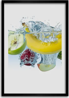 Produktbild von Bild - Bilderrahmen - Foto - 70 cm x 100 cm - MDF - Rahmen - Wandkunst - Frucht unter Wasser