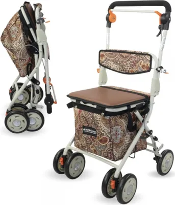Produktbild von Rollator s veľkou nákupnou taškou Mobiclinic a sedadlom Skladací rollator 21 L Coliseo nákupný vozík 4 kolieska oceľ Originálna potlač