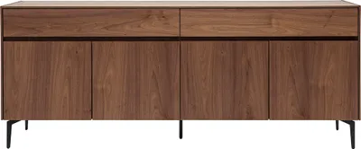 Produktbild von Miliboo - Design-Sideboard mit Walnussfurnier L180 cm BLISS