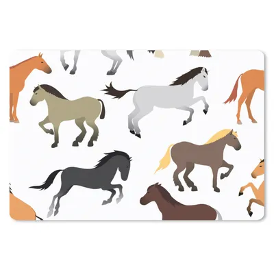 Produktbild von MuchoWow® Schreibtischunterlage Pferde - Farben - Muster - Mädchen - Kinder - Mädchen 60x40 cm - XXL Mauspad - Großes Mauspad