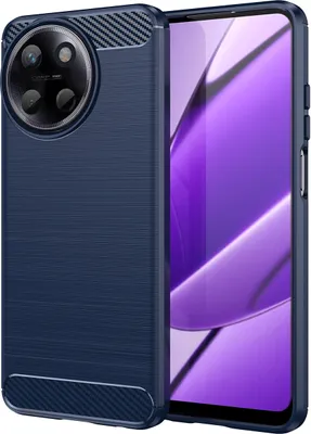 Produktbild von Hülle für Realme 11 4G Carbon-Faser Weich TPU Silikon Stoßfest Handyhülle Blau