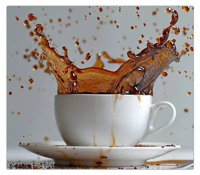Produktbild von Spritzschutz Herdabdeckplatte Schneidebrett aus Glas Kaffeeexplosion 1-Teilig (60x52cm)