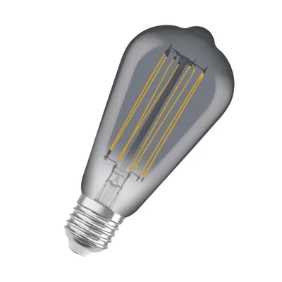 Obrázek produktu pro OSRAM Stmívatelné LED žárovky, Vintage Edition, 42 W náhrada, E27, tvar ST64, 1800 Kelvinů, teplé komfortní světlo, čiré sklo, jedno balení