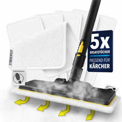 Produktbild von Ersatztücher für Kärcher EasyFix SC1-SC5, 5er Set Dampfreiniger Tücher Passt auf die EasyFix Bodendüse von SC1, SC2, SC3, SC4 und SC5