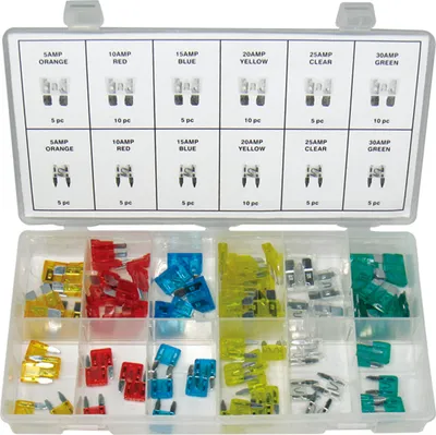 Produktbild von Kunststoff Sicherungen Typ 100 + Mini FK1 Flachsicherung Sortiment 80-tlg.