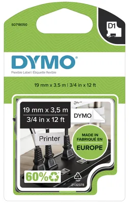 Image de Dymo S0718050 DYMO D1-Nylonband 19mmx3,5m schwarz auf weiß
