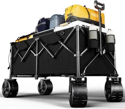 Produktbild von Bolderkar 332L - 200 kg Tragkraft mit Teleskopgriff und Tankrädern