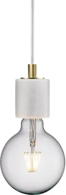 Image de Nordlux Marmor Suspension SIV blanc, câble blanc 300 cm, 230V E27 (sans ampoules) ; 45883001